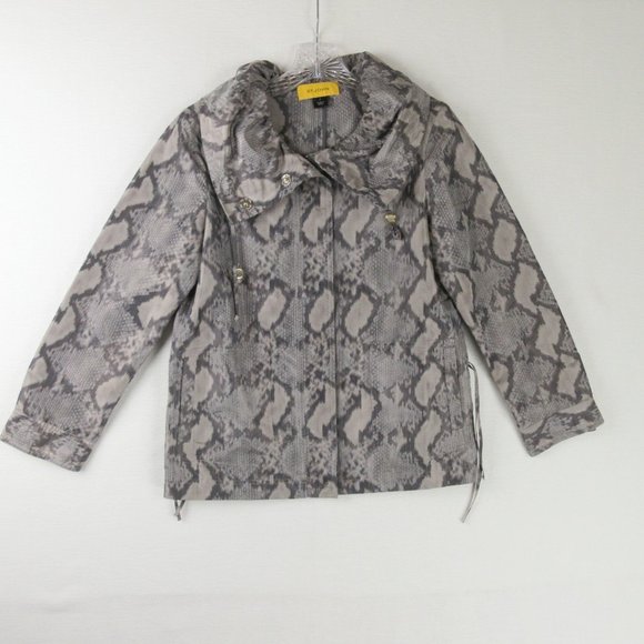 St. John Grey Python Print Jacket Size S Windbreaker - Picture 1 of 9